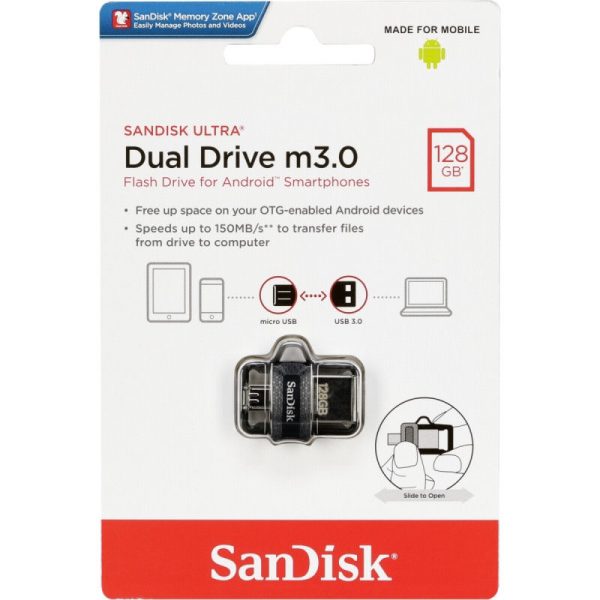 فلش مموری Ultra Dual Drive M3 با ظرفیت 128 گیگابایت